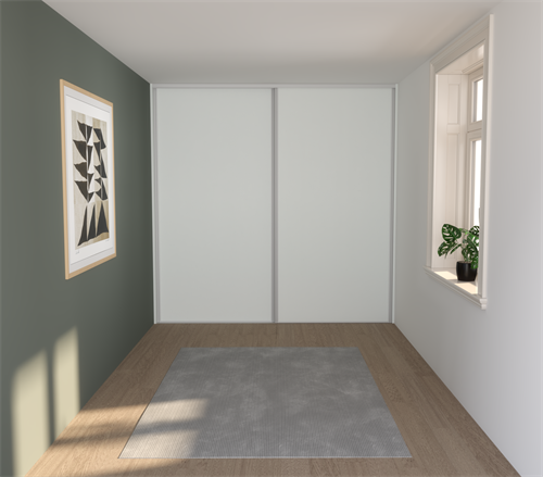 Celebert Modul One skydelåger på mål til garderobe med 2 låger - Total Bredde 82,8 til 240,49 cm